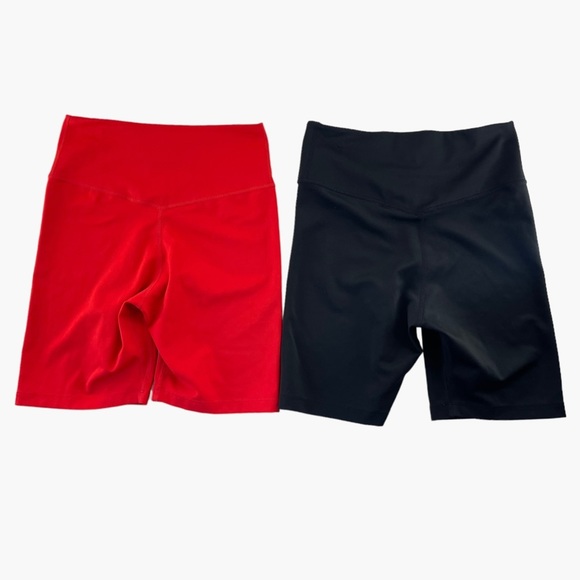 Nike Red and Black Bike Shorts Set of 2 - Picture 2 of 13